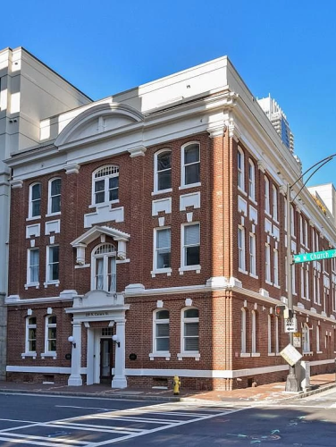 Charlotte’s first medical school, designed by one of the city’s most prolific church architects.