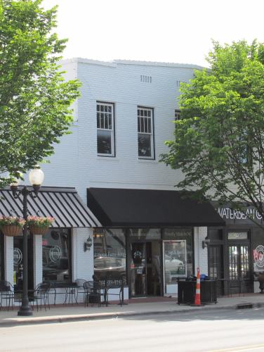Exterior shot of the Yandell Hotel and Grocery Store in Pineville, NC