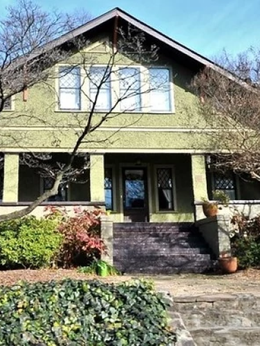 Exterior view of the Moore-Golden House on a sunny day