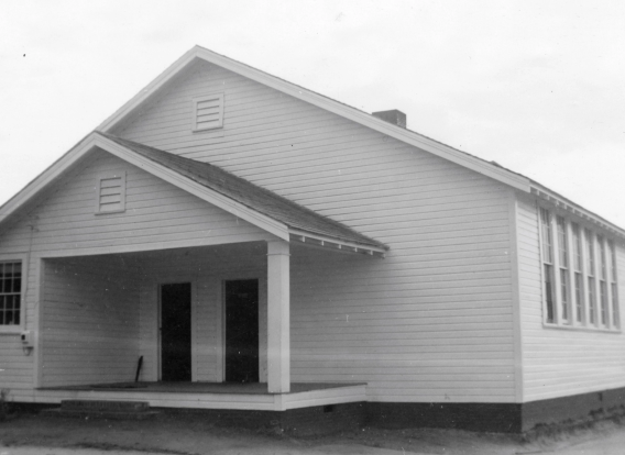 A black and white shot of Huntersville Rosenwald School 2.
